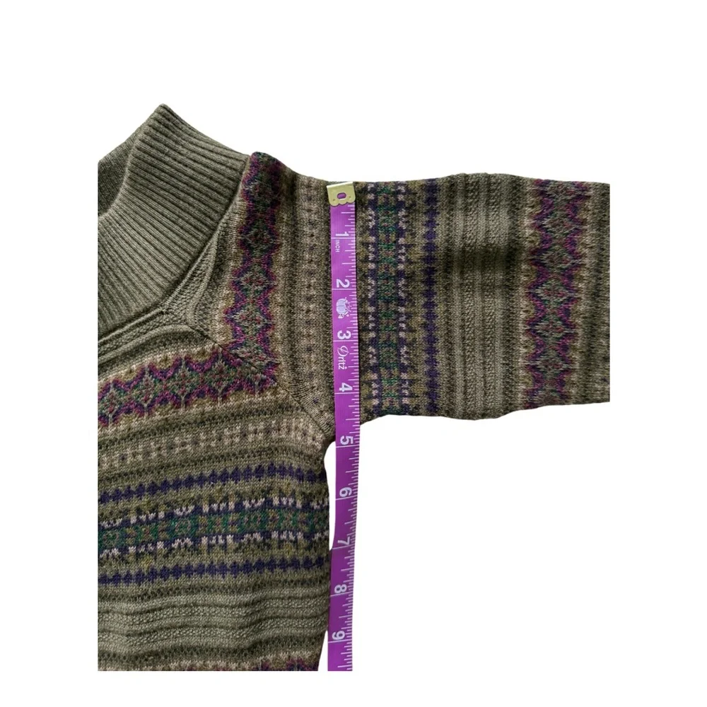 Ralph Lauren Fair Isle Off-the-Shoulder Long Sleeve Sweater Dress MPetite - Picture 7 of 7